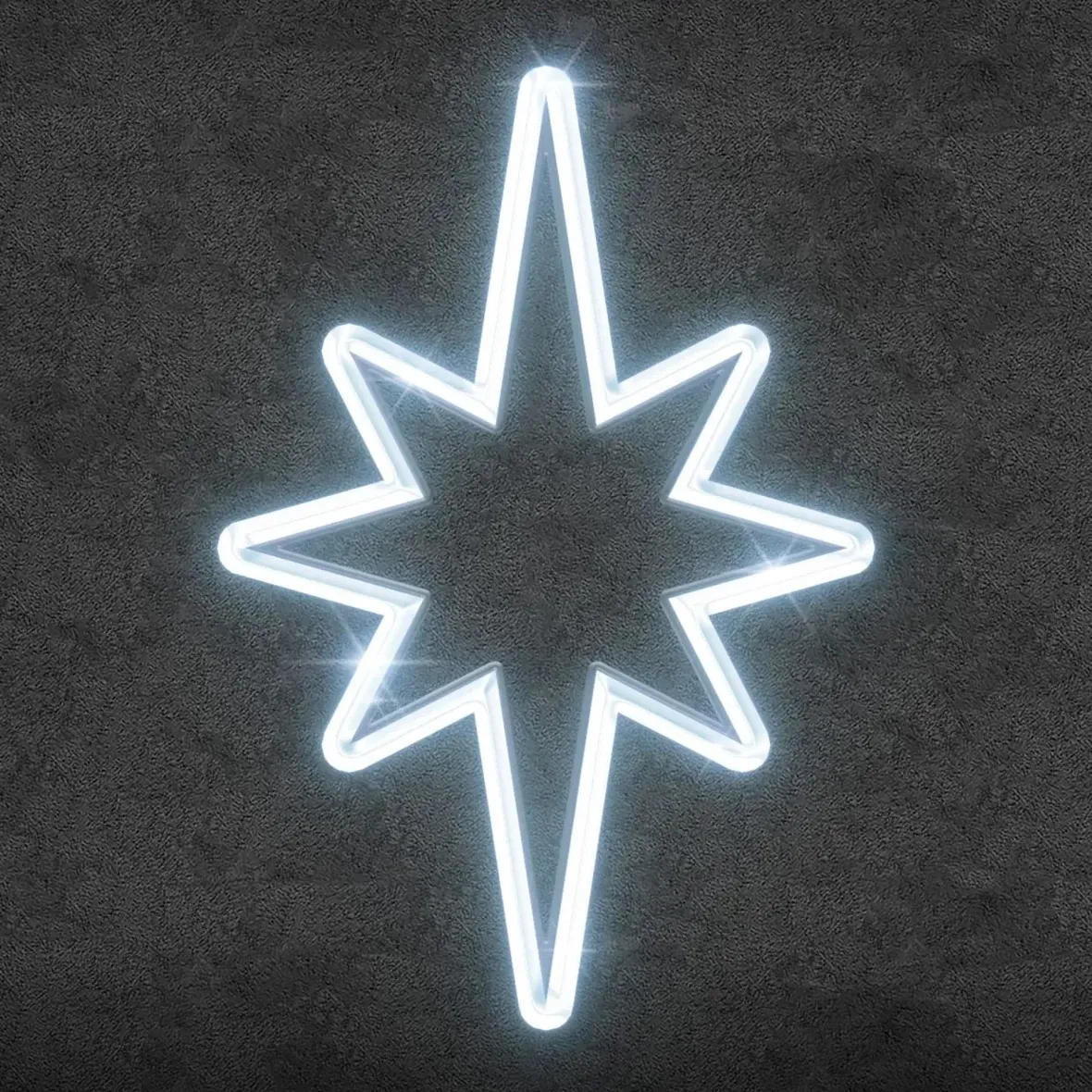 Easy Fix 2D LED světelná hvězda na vrchol stromu, 35 × 50 cm, ledově bílá, 3D tisk