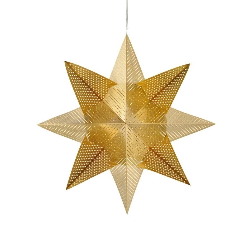 Gwiazda LED na okno, 8-ramienna, złota, wisząca, średnica 33 cm
