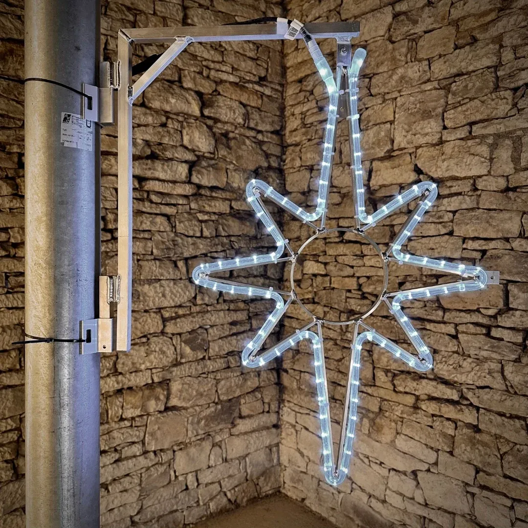 Easy Fix 2D LED star light, 82 × 125 cm, lodowa biel, zestaw oświetlenia publicznego, aluminium