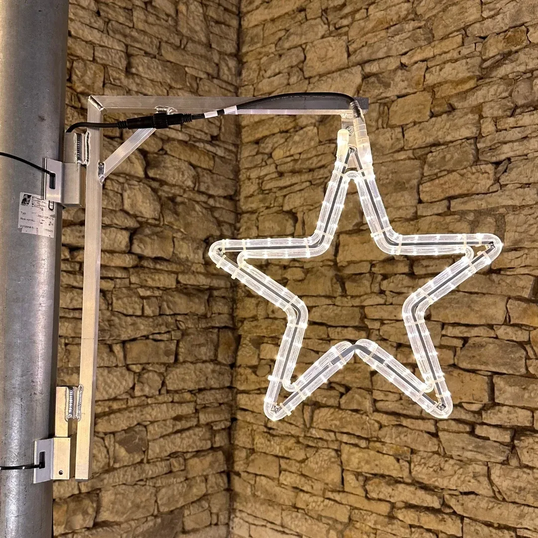 Zestaw oświetlenia LED Easy Fix 2D, gwiazda XII, Ø 45 cm, ciepły biały, zestaw oświetlenia publicznego, aluminium