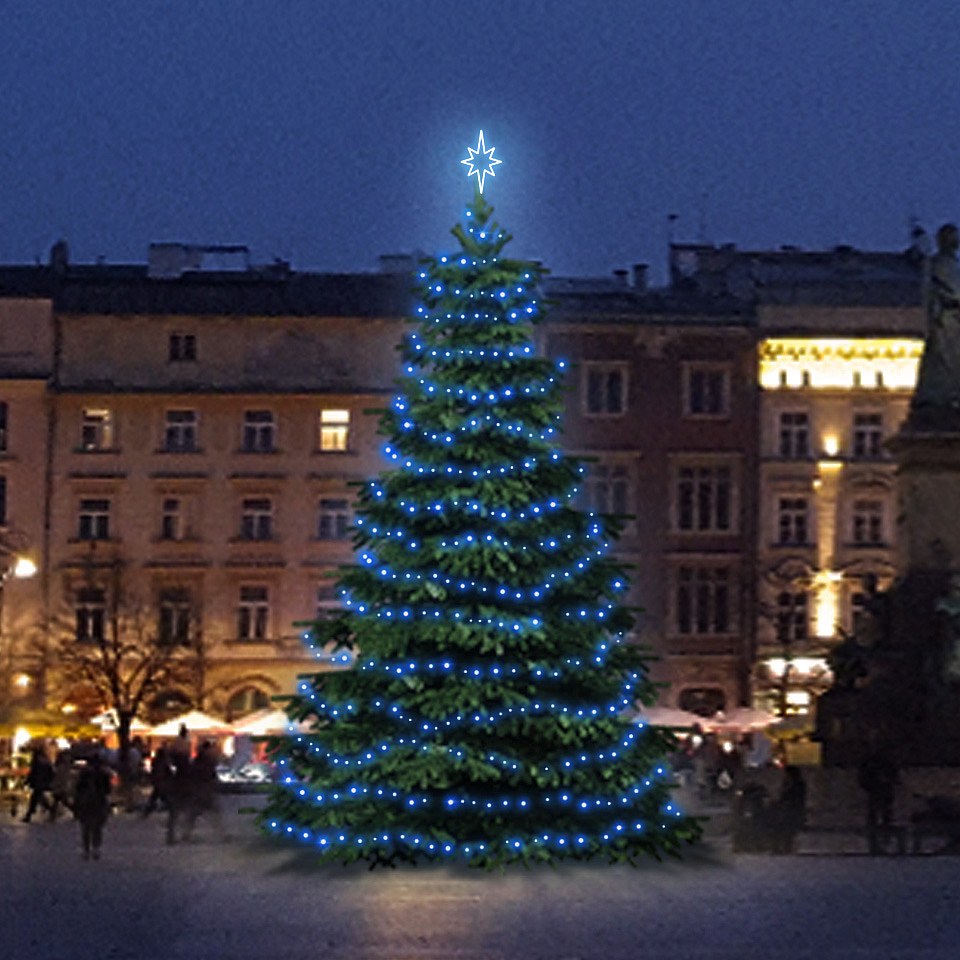 Zestaw oświetlenia LED dla drzew o wysokości 9-11 m, niebieski