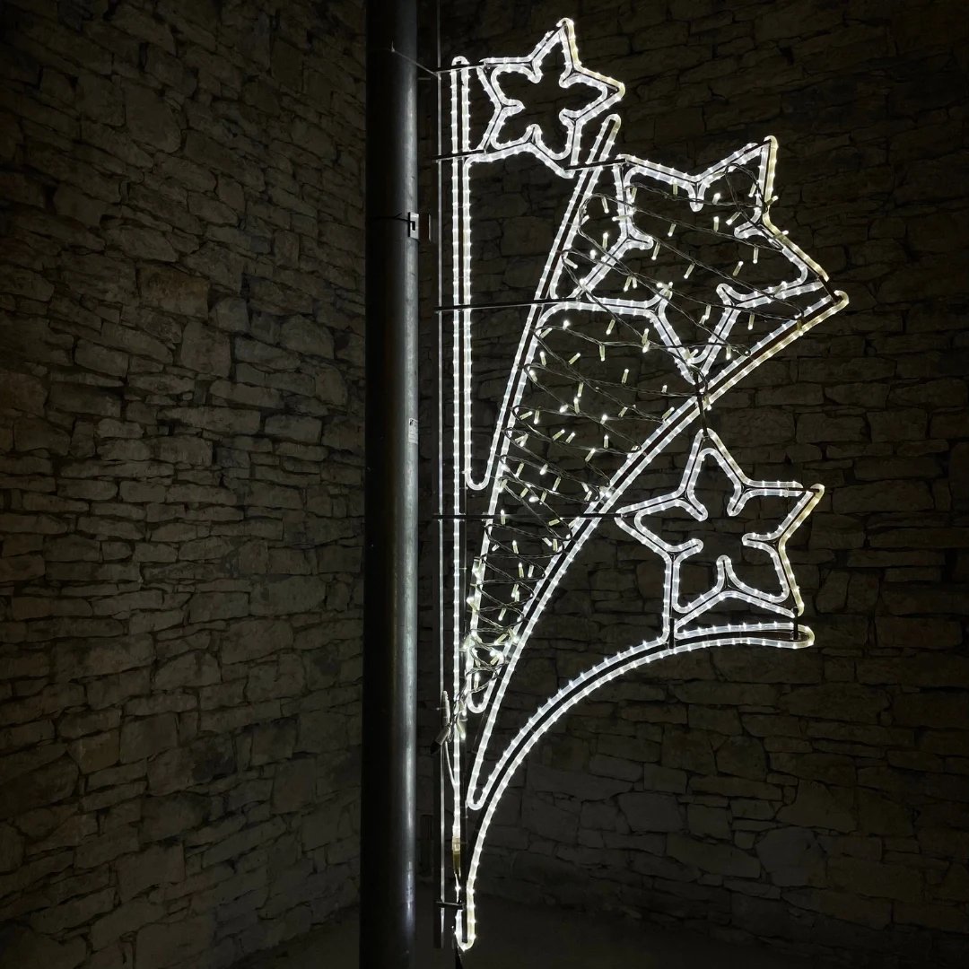 Dekor świetlny LED, 80 x 240 cm, lodowa biel