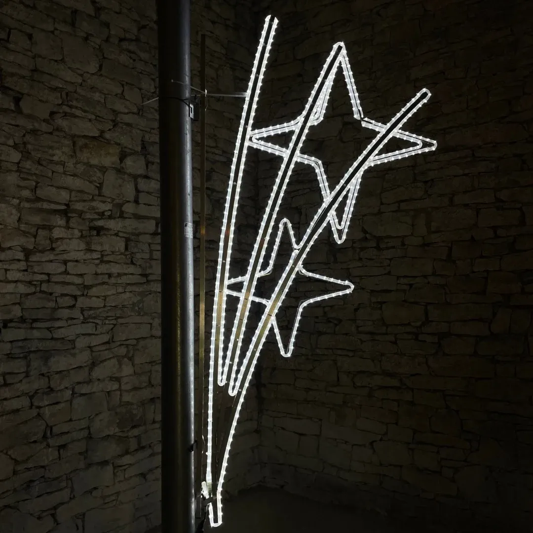 Motyw świetlny VO LED 2 gwiazdy orion z prętami, 170 x 100 cm