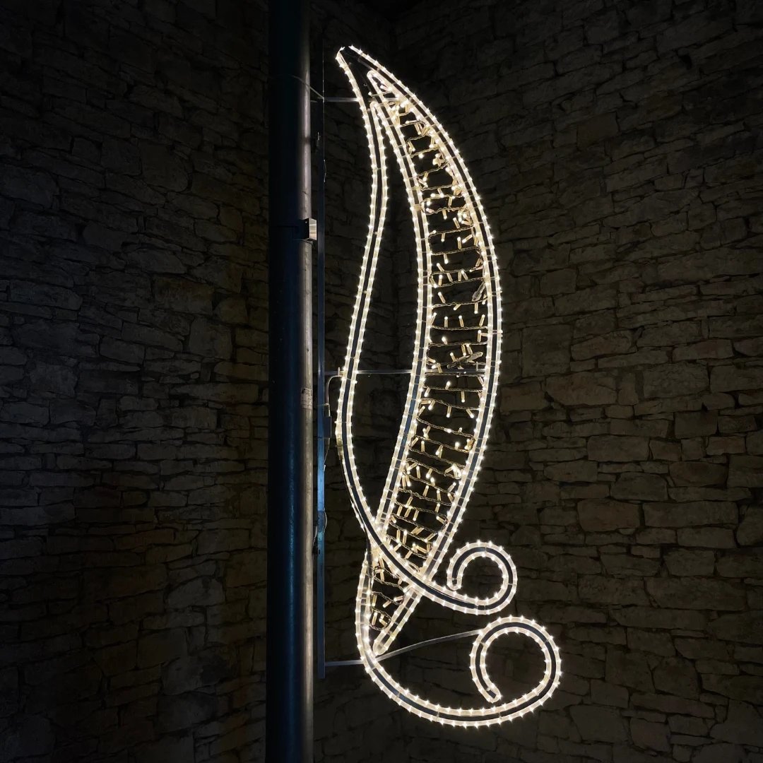 Motyw świetlny LED, 230 x 80 cm, ciepła biel ze splotem