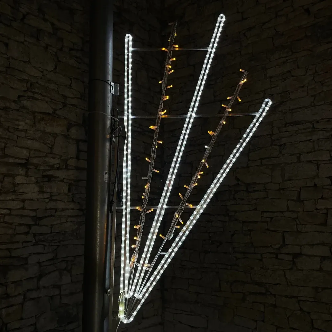 Motyw świetlny LED splash, 180x90 cm, wąż lodowy z ciepłym białym sznurkiem z lampą błyskową