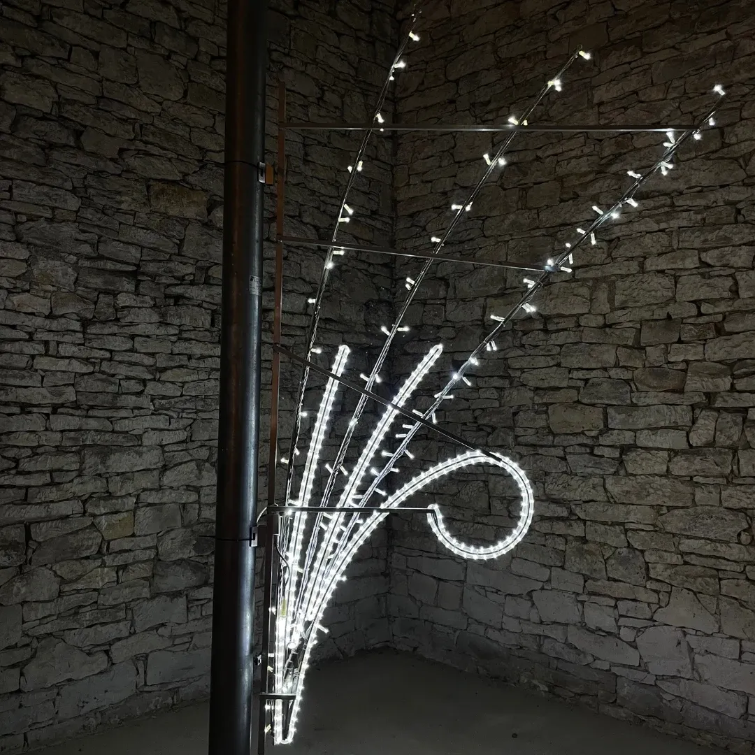 Dekoracja świetlna LED splash, trzy paski, lodowa biel, 250x155cm