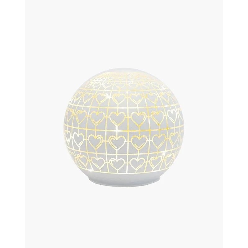 Kula świetlna LED, szklana, dekoracja serca, 15 cm