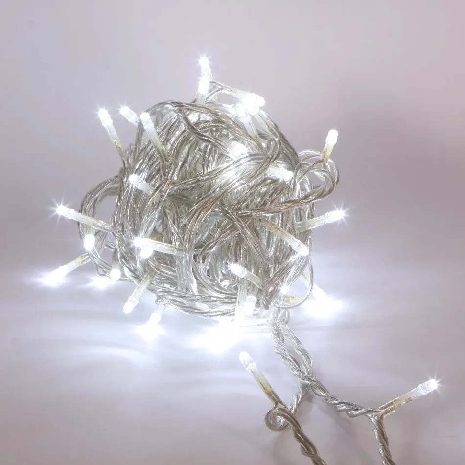 Łańcuch świetlny 8 m, lodowa biel z lampą błyskową, Eco Fix