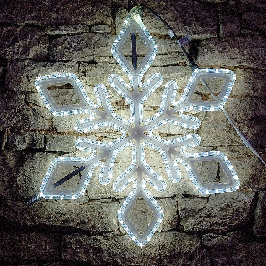 Easy Fix 2D LED light flake IX, Ø 80 cm, lodowa biel, wisząca, druk 3D