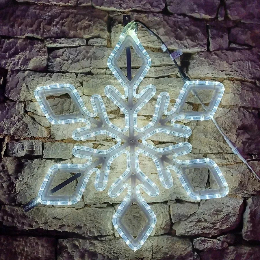 Easy Fix 2D LED light flake IX, Ø 72 cm, lodowobiały druk 3D, zestaw oświetlenia publicznego, aluminium