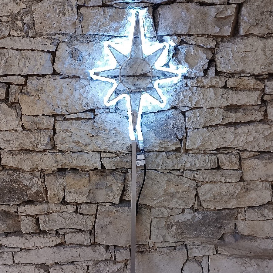 Lampka choinkowa Easy Fix 2D LED, 45 × 70 cm, lodowa biel, aluminium