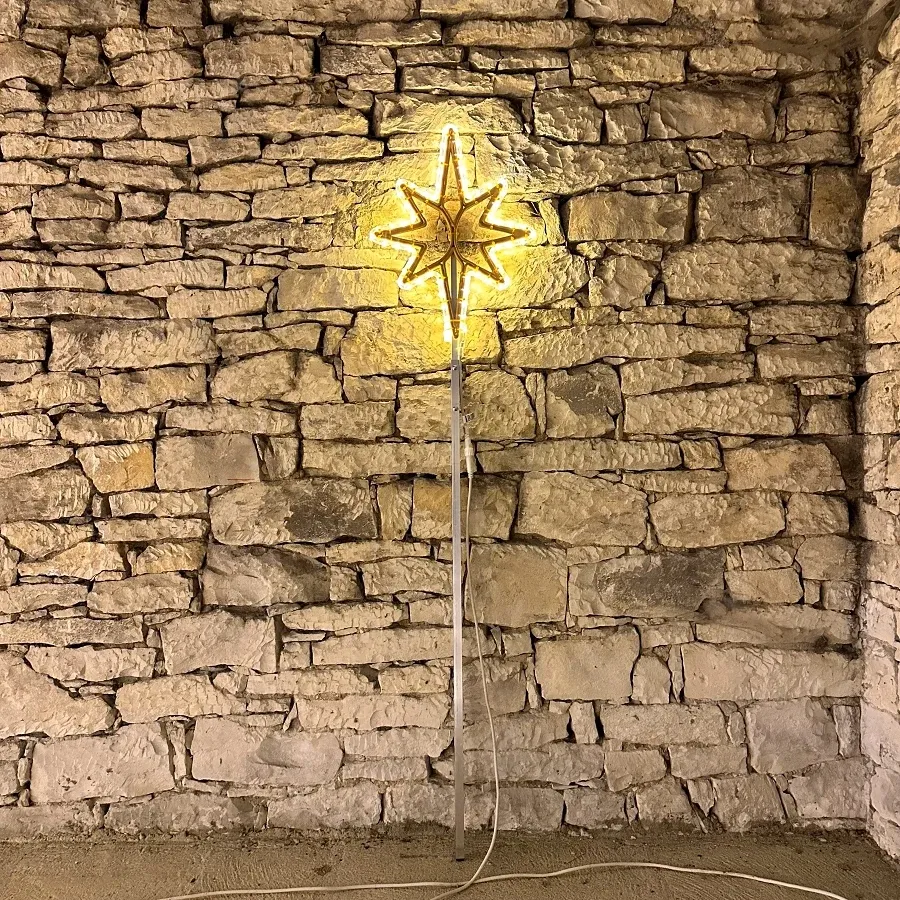 Easy Fix 2D LED star light for tree top, 45 × 70 cm, ciepła biel, druk 3D