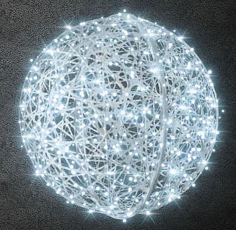Kula świetlna LED 3D, 190 cm d.p.m., lodowa biel