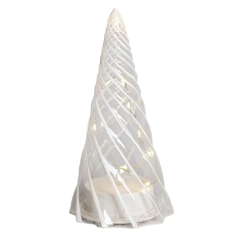 Drzewko świetlne LED, szklane, przezroczyste, 19 cm