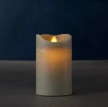 Świeca LED Wax Sara, 12,5 cm, szara