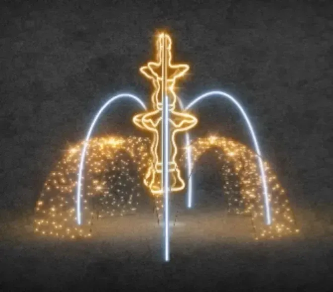 Fontanna świetlna 3D LED, 500 x 250 x 500 cm, ciepła i lodowata biel, 36V, 73W, wykonana z 23 części