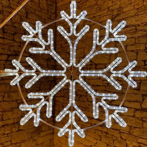 Easy Fix 2D LED light flake II, Ø 80 cm, lodowobiały druk 3D, zestaw oświetlenia publicznego, aluminium