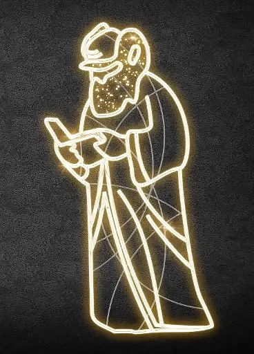 Alchemik światła LED 2D, 100 × 190 cm, ciepły biały, stojący, druk 3D