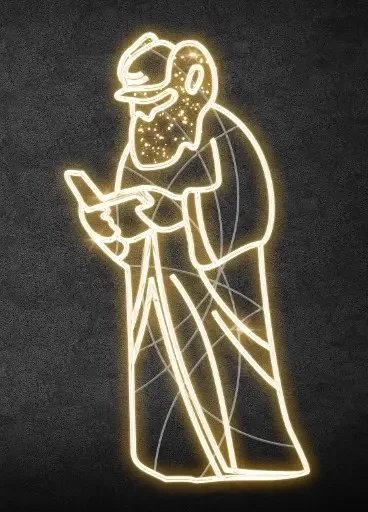 Alchemik światła LED 2D, 100 × 190 cm, ciepły biały, stojący, druk 3D