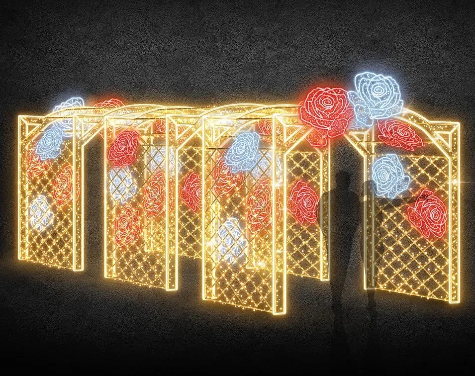 Altana oświetleniowa LED, 300 x 260 x 600 cm, ciepła biel