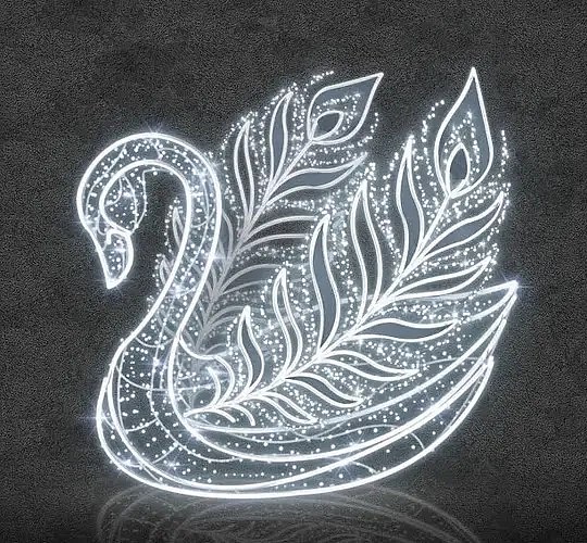 Łabędź 3D LED 270 × 250 × 200 cm, biel lodowa, 36 V, 112,7 W, 49,6 kg, 3 części