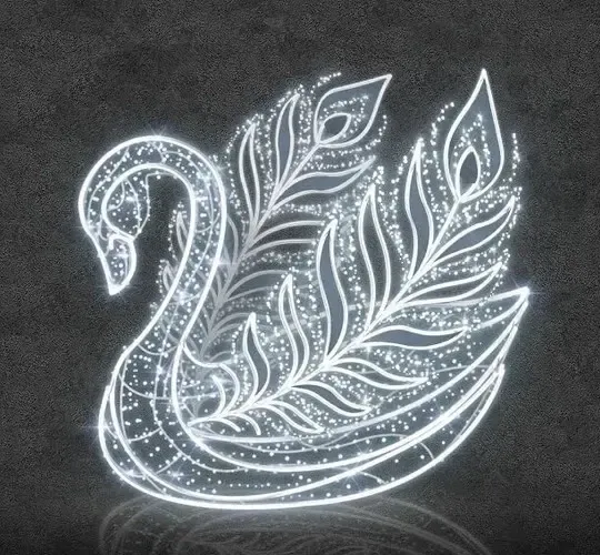 Łabędź 3D LED 270 × 250 × 200 cm, biel lodowa, 36 V, 112,7 W, 49,6 kg, 3 części