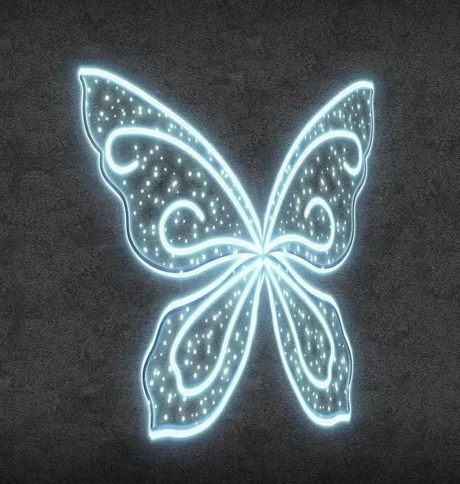 Skrzydła motyla z oświetleniem LED 3D, 200 x 200 cm / rozmiar jednego skrzydła 100 x 200 cm