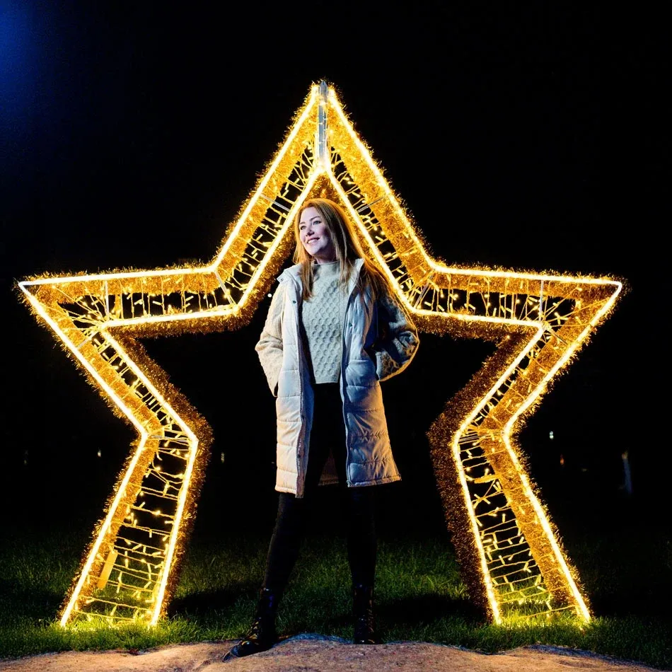 Bramka oświetleniowa Eco Fix 3D LED, 510 × 410 × 75 cm, ciepła biel, aluminium