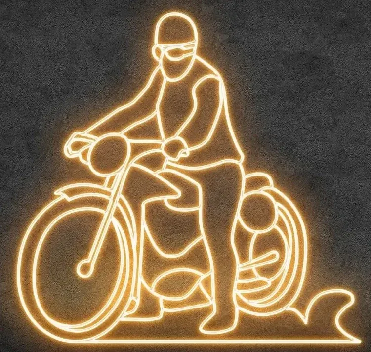 Lampa motocyklowa Eco Fix 2D LED, 220 × 220 × 60 cm, ciepła biel, stojąca, druk 3D