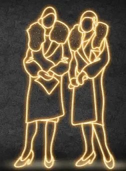 2D LED light ladies, 133 × 215 cm, ciepła biel, stojąca, druk 3D
