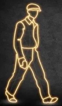 2D LED light man, 104 × 195 cm, ciepły biały, stojący, druk 3D