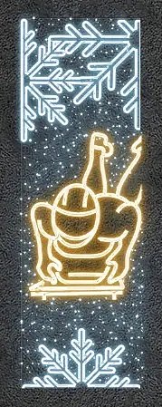 Easy Fix 2D LED banner narciarz, 80 × 250 cm, ciepły i lodowaty biały, dekoracja do oświetlenia publicznego, aluminium
