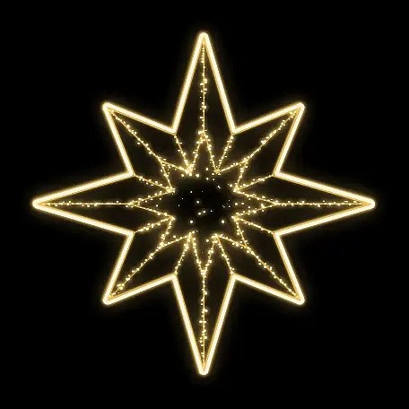 Easy Fix 2D LED star light II., z oplotem, Ø 308 cm, ciepła biel, wisząca, aluminium