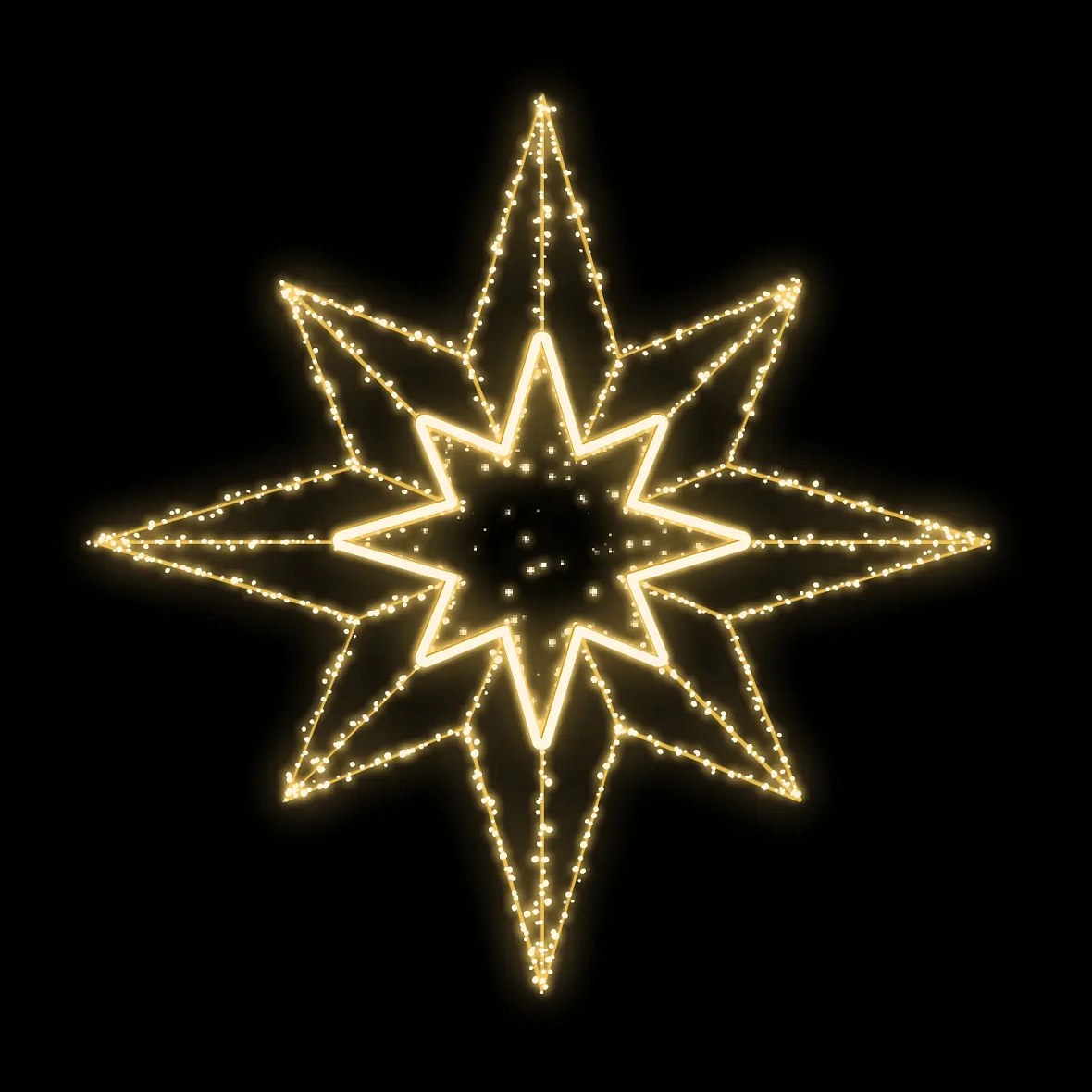 Easy Fix 2D LED star light III, Ø 150 cm, ciepły biały, wisząca, druk 3D
