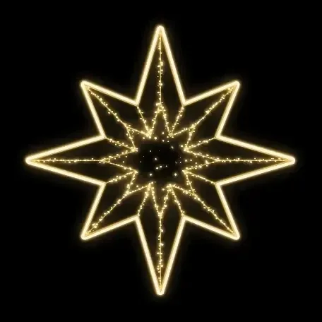 Easy Fix 2D LED star light II., z oplotem, Ø 150 cm, ciepły biały, wisząca, druk 3D