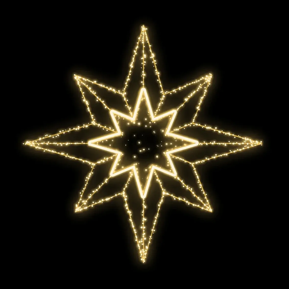 Easy Fix 2D LED star light III, ciepła biel, wisząca, Ø 308 cm, aluminium