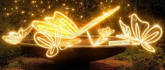 Fontanna świetlna LED, 300 x 100 x 300 cm, ciepła biel