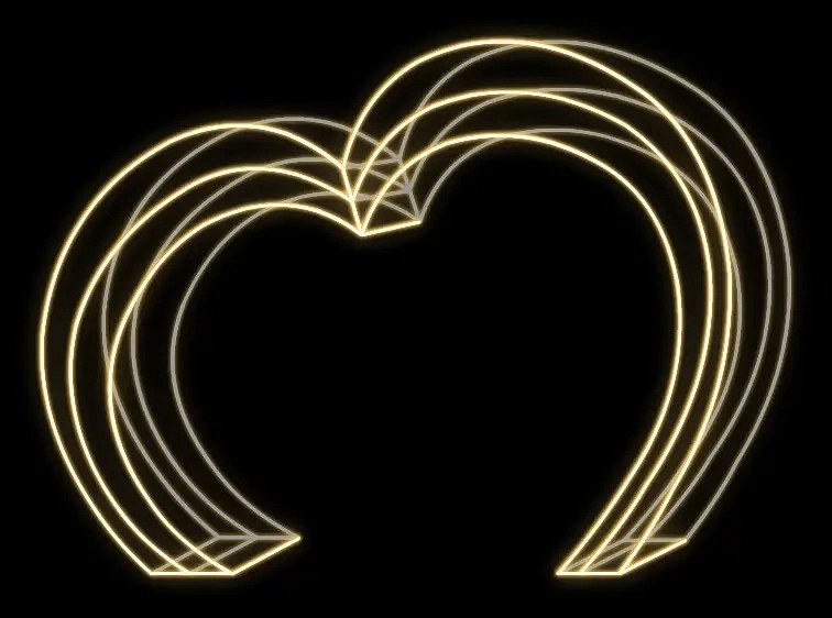 Twinkly 3D RGB LED heart light 345 × 475 × 60 cm, ciepła biel, 36 V, 69 kg, 7 części