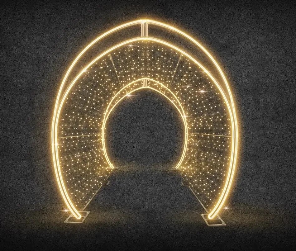 Tunel świetlny 3D LED, 300 × 320 × 400 cm, ciepła biel