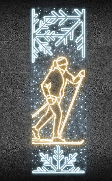 Baner świetlny LED Easy Fix 2D, 80 × 247 cm, ciepła i lodowata biel, dekoracja do oświetlenia publicznego, aluminium