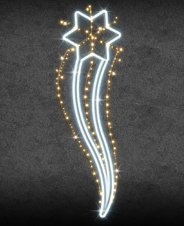 Dekoracja świetlna LED Easy Fix 2D do oświetlenia publicznego 70 × 225 cm, aluminium