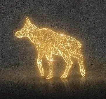 Eco Fix 3D LED podświetlane cielę łosia, WS2C, 210 × 240 × 55 cm, aluminium