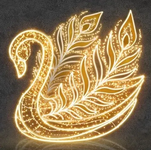 Łabędź 3D LED 400 cm, ciepły biały
