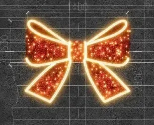 Łuk świetlny LED 3D, 140 × 65 cm, ciepły biały z wężem
