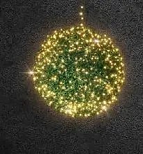 Zielona kula 3D, 100 cm d.p.m., ciepła biel, lampa błyskowa