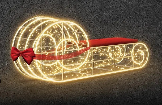 Sanki LED 3D Easy Fix, ciepła biel, stojące, aluminium