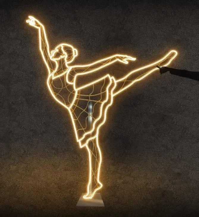 Dekoracja świetlna Easy Fix 2D LED, Ballerina II, 245 × 180 × 3 cm, ciepła biel, wisząca, druk 3D