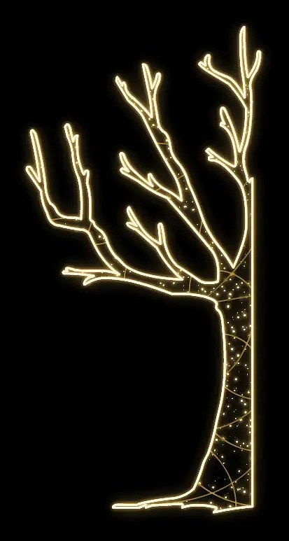 Lampka choinkowa Eco Fix 2D LED, lewa, 120 × 245 cm, ciepła biel, wisząca, druk 3D