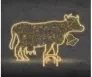 Eco Fix 2D LED light cow, 260 × 173 × 100 cm, ciepła biel, stojąca, druk 3D, aluminium