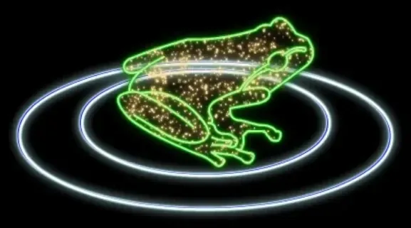 Easy Fix 2D LED light frog, 2D, 120 × 160 × 60 cm, stojąca, druk 3D, aluminium